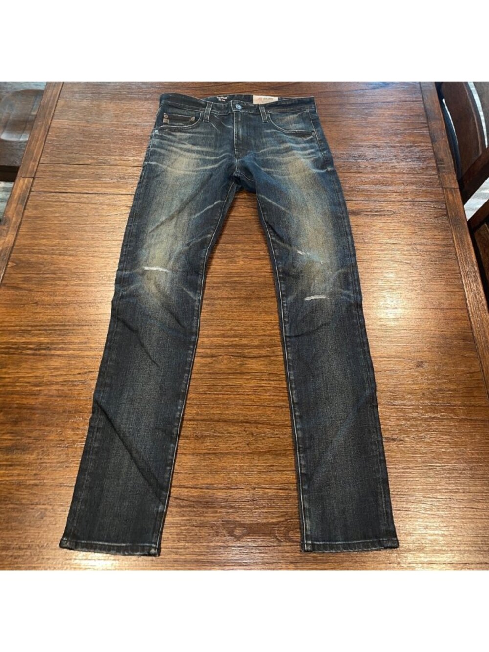 AG Dylan Slim Skinny Jean 31x33 6 Yrs Seige Faded Distressed Ripped AG-ED Denim